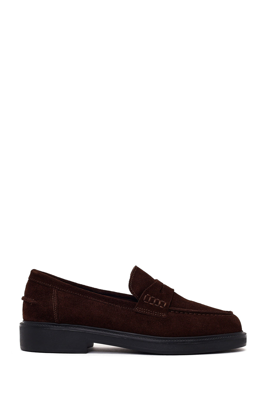 Woman Brown Suede Masculine Loafer AF140006DS | Derimod