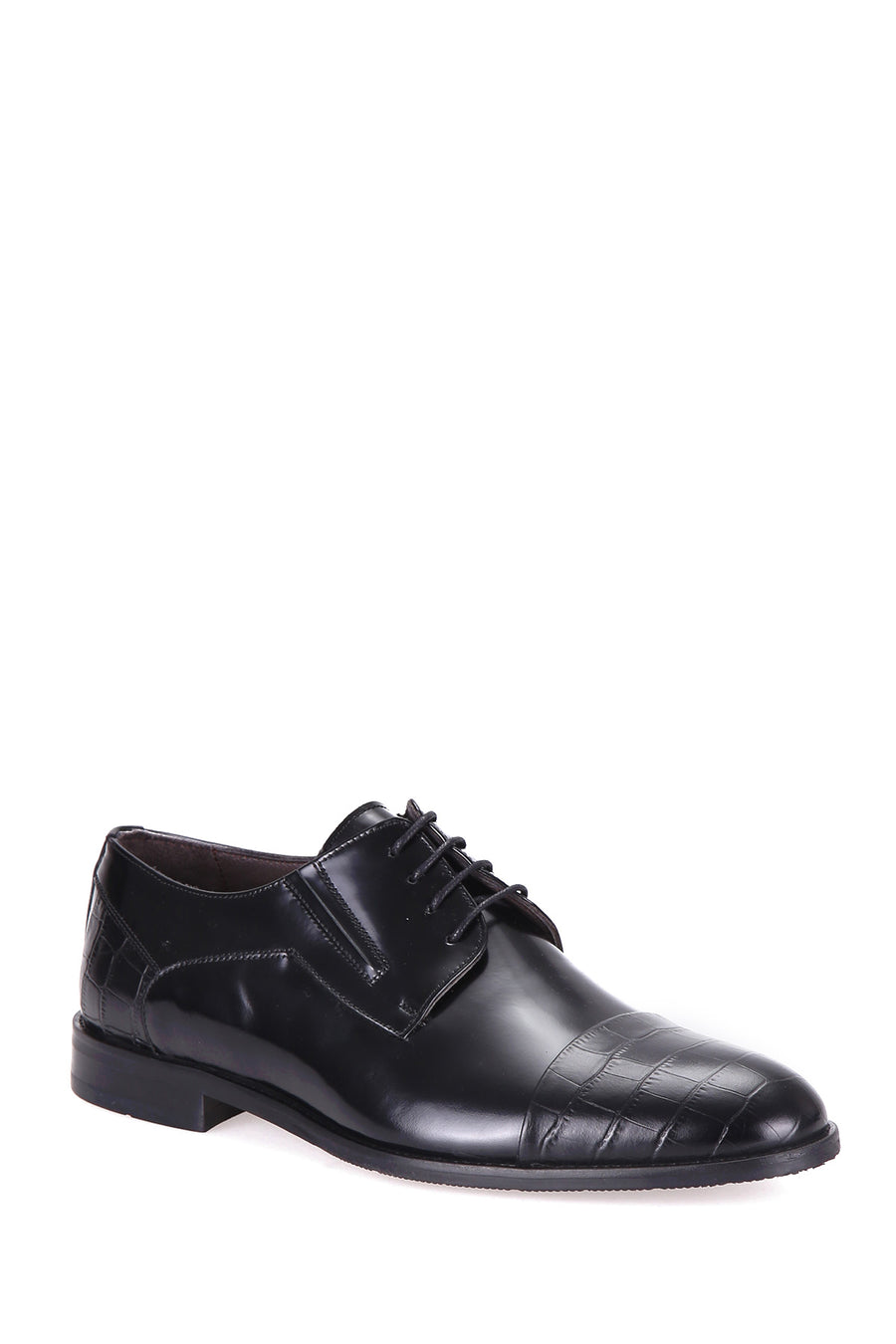 Crocodile Patterned Men's Leather Shoes
