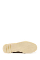 Women's Mink Suede Leather Comfort Loafer with Lace-up and Buckle | Derimod