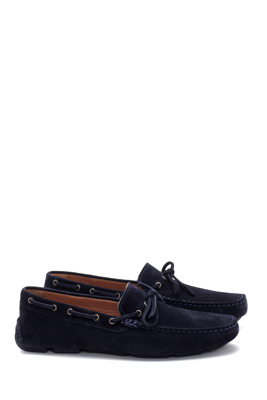 Erkek Lacivert Süet Deri Casual Loafer