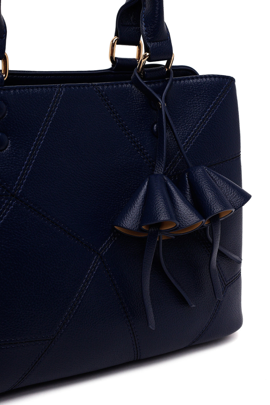 Woman Navy Long-Strap Classic Shoulder Bag