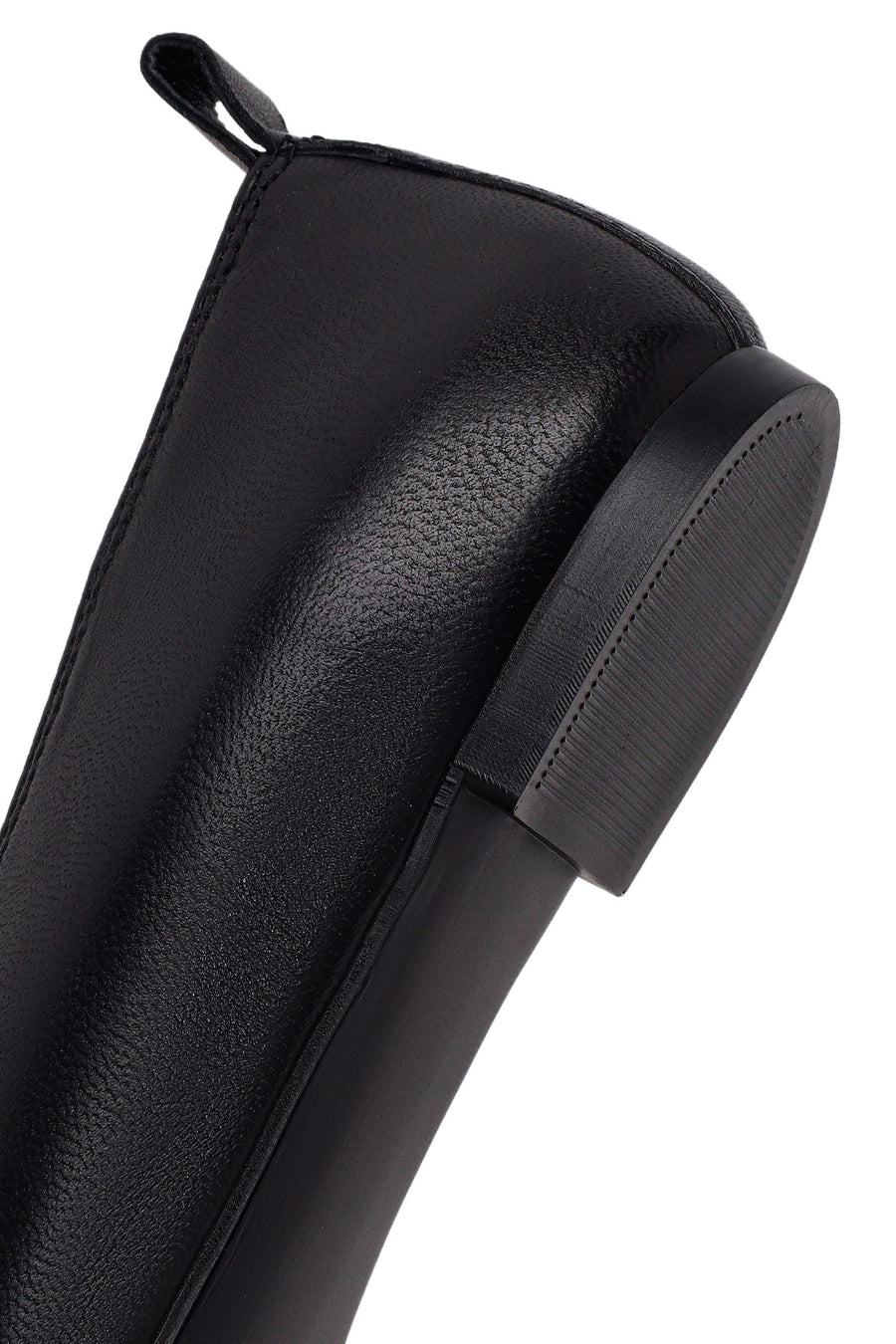 Woman Black Leather Ballet Flat