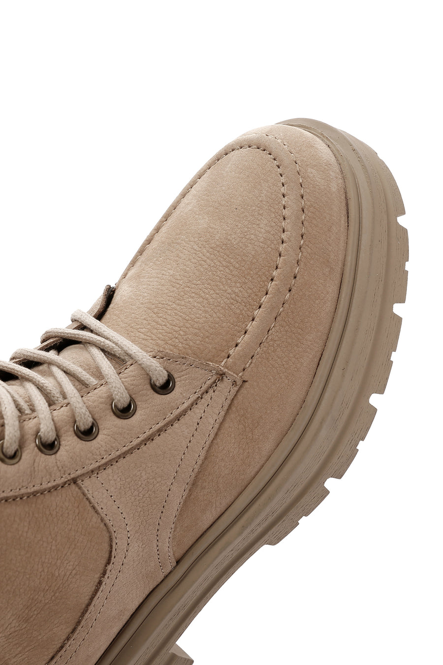 Men's Beige Casual Nubuck Leather Boots