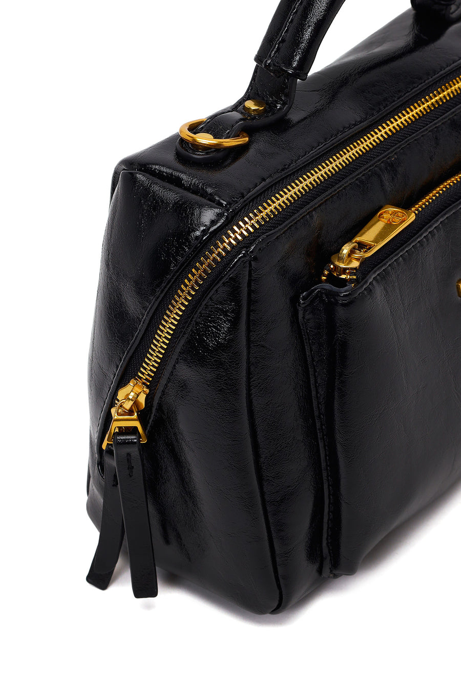 Woman Black Long-Strap Crossbody Bag