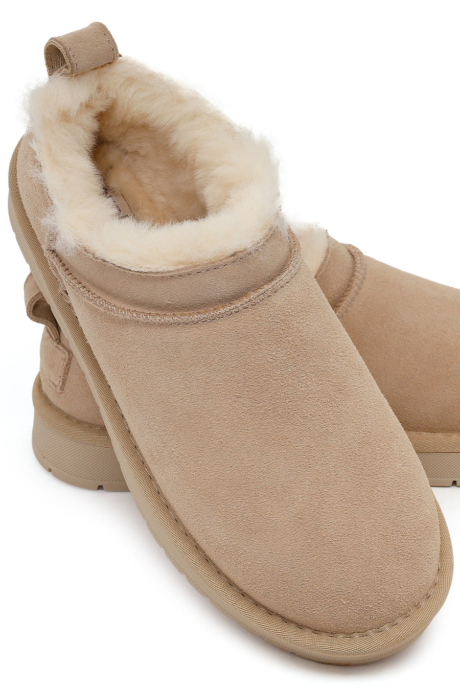 Woman Beige Suede Teddy Boots
