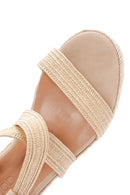 Women's Beige Wedge Heels Espadrilles | Derimod