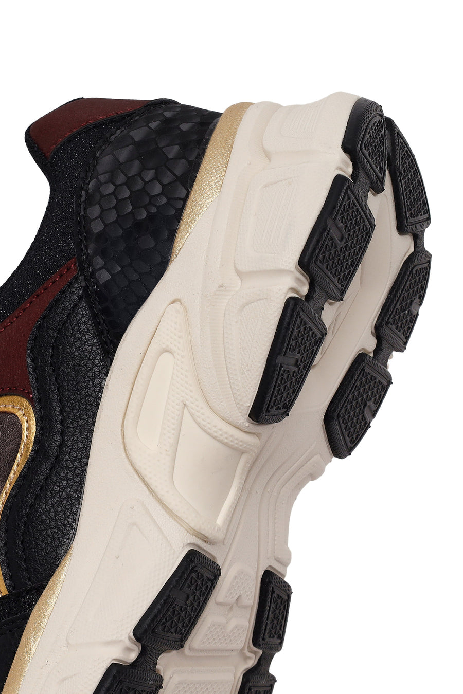 Woman Black Lace-Up Chunky Sneaker