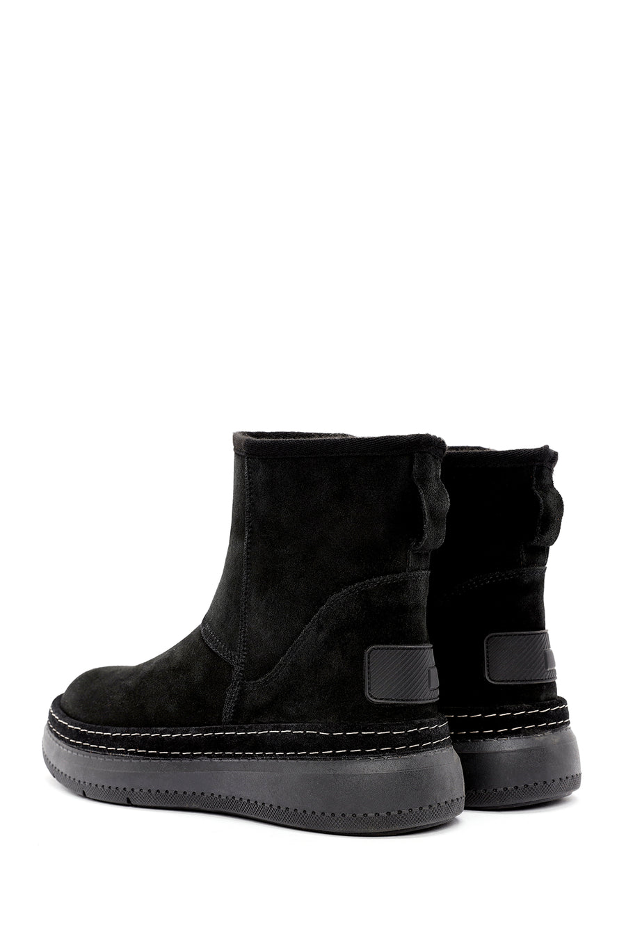 Women's Black Suede Leather Boots