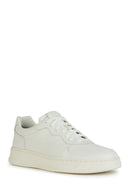 Geox Men's White Arvier Lace-Up Leather Sneaker | Derimod