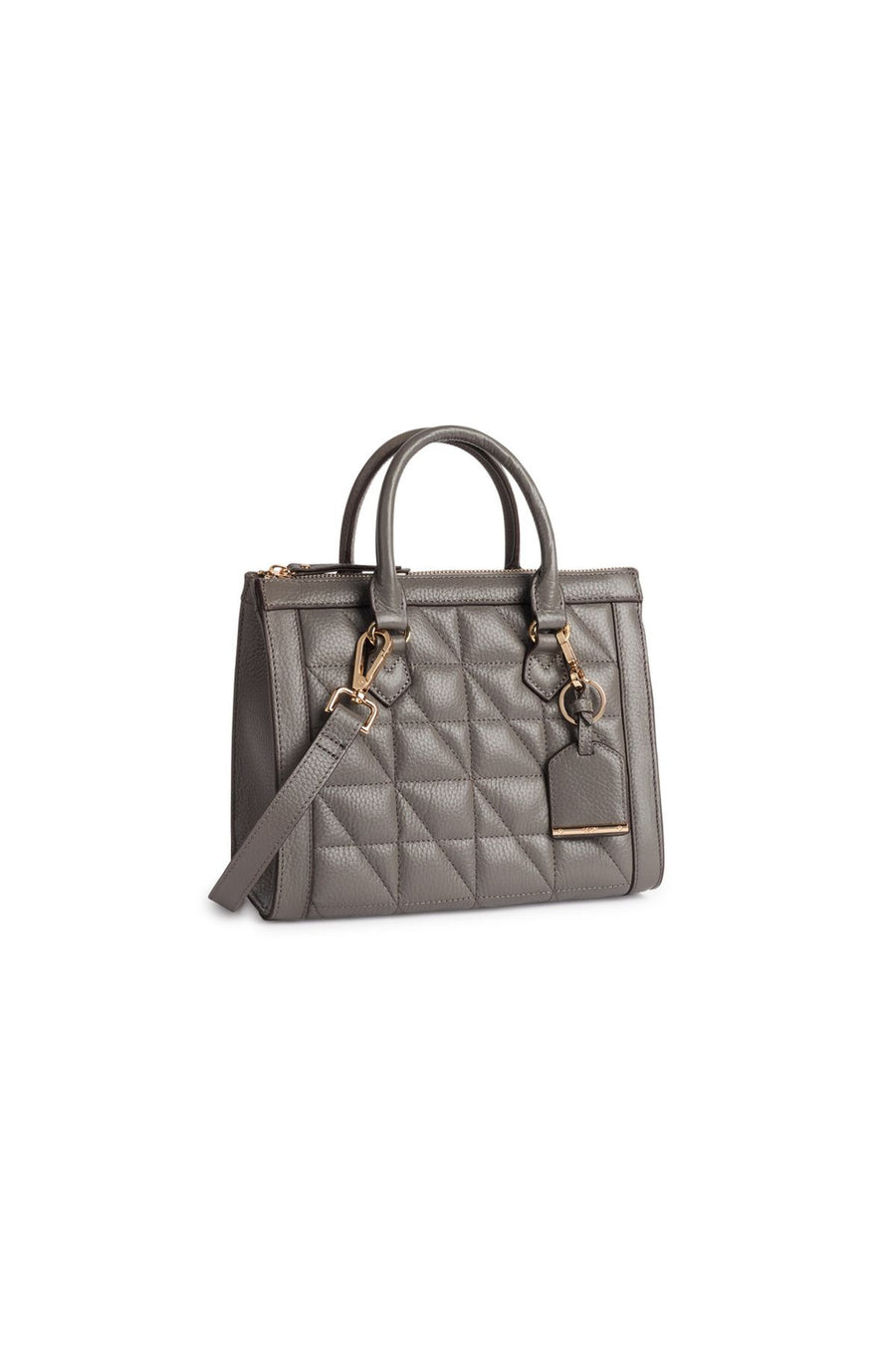 Geox Women's Gray Olympiy Long Strap Quilted Leather Handbag
