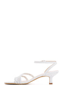 Women's White Low Heel Sandals | Derimod