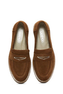 Women's Tan Suede Leather Loafer | Derimod