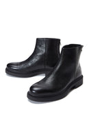 Men's Black Leather Zippered Casual Boots | Derimod