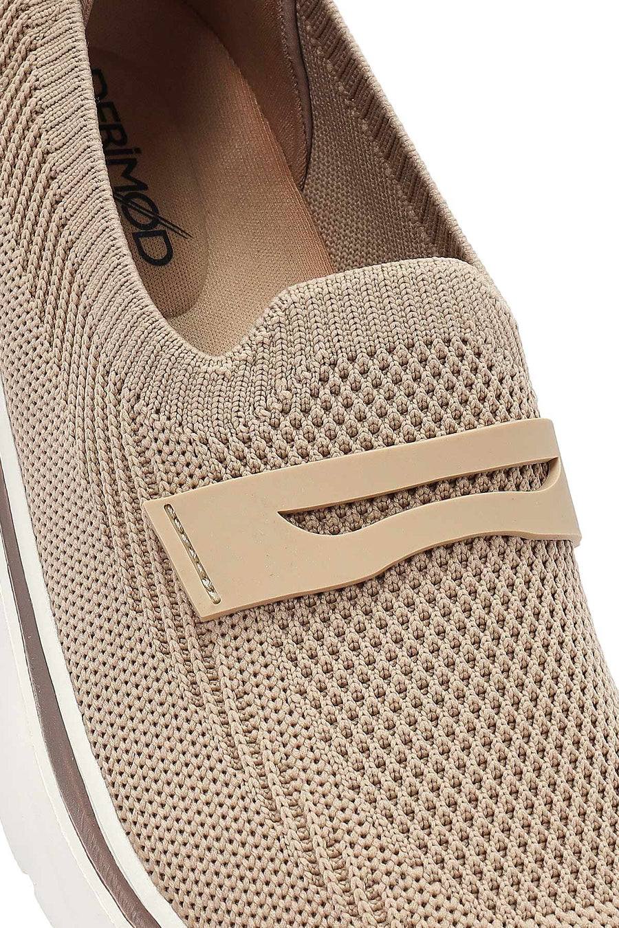 Derimod Zero Women's Beige Fabric Thick Soled Sneakers
