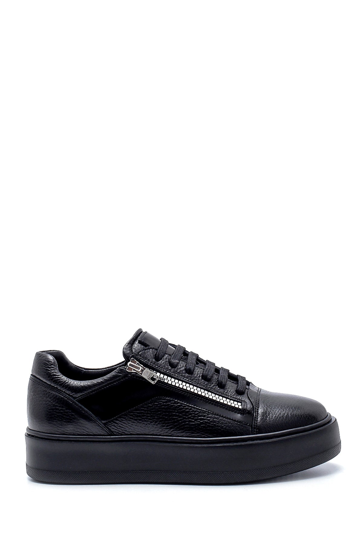 Men's Leather Zipper Detailed Sneaker 20WFD3021FT | Derimod