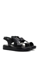 Women's Black Ankle Strap Leather Sandals | Derimod