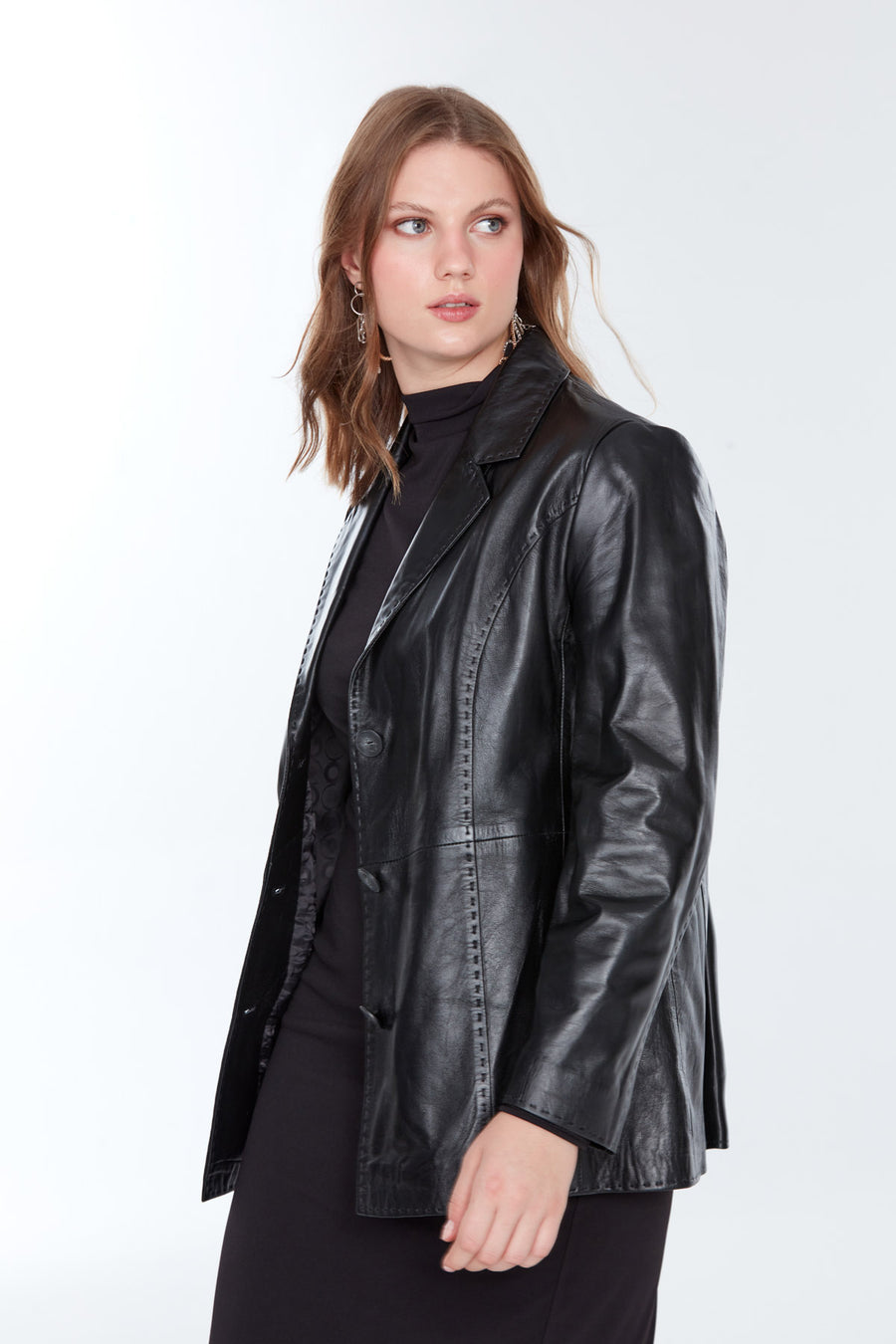 Barbara (plus) Women's Black Coat 22WGE59841M | Derimod