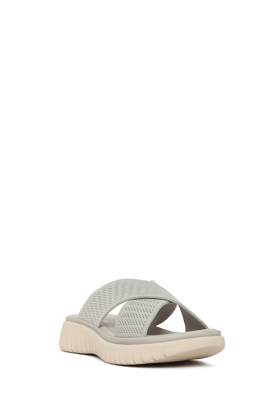 Woman Grey Thick-Soled Fabric Comfort Slippers