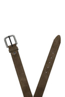 Male Khaki Suede Belt | Derimod
