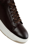 Men's Brown Thick Sole Lace Up Leather Sneaker | Derimod