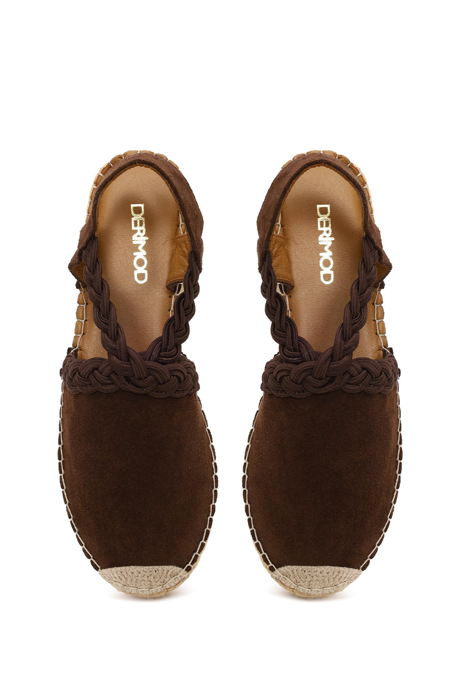 Women's Brown Suede Leather Espadrilles