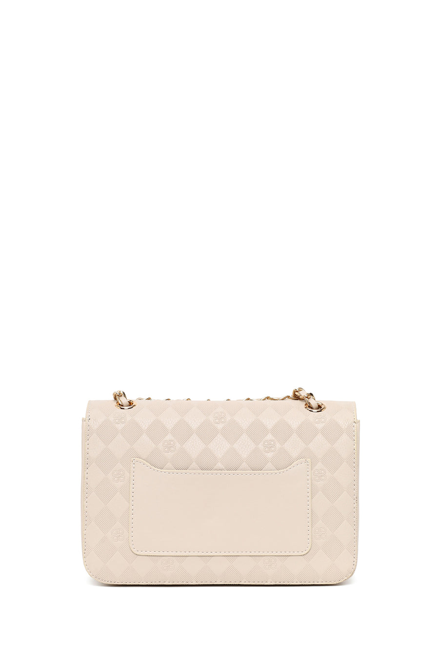 Woman Cream Chain Strap Printed Crossbody Bag