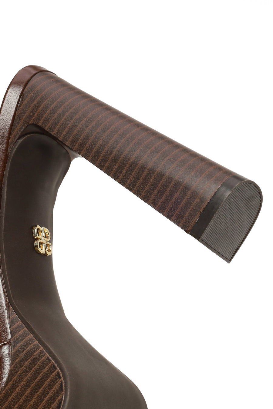 Woman Brown Platform Chunky High-Heeled Sandals