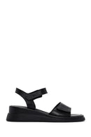 Women's Black Ankle Strap Leather Comfort Sandals | Derimod