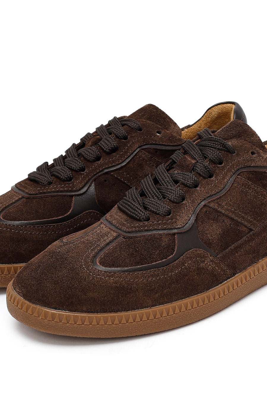 Woman Brown Lace-Up Suede Leather Sneaker