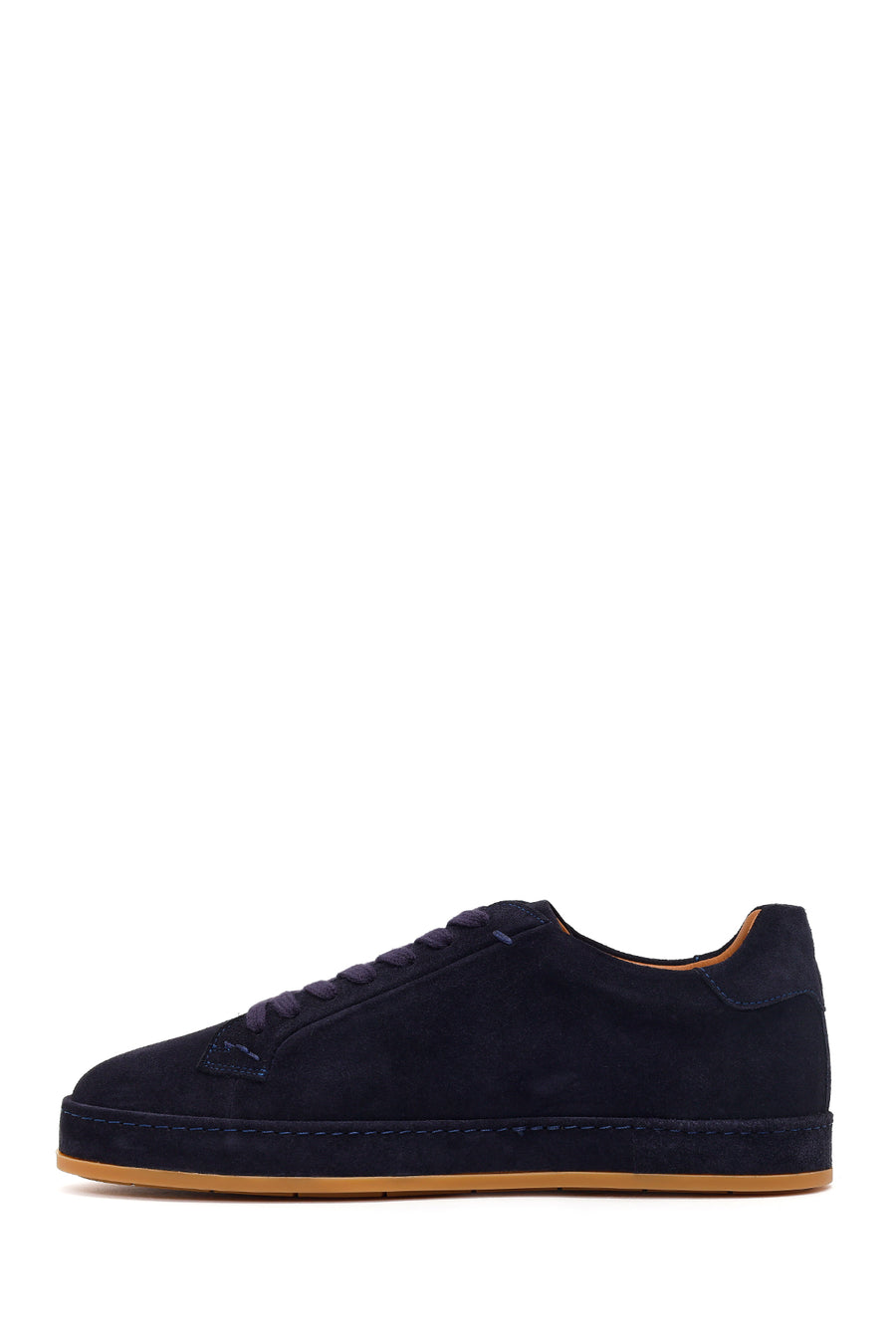 Erkek Lacivert Bağcıklı Süet Deri Sneaker