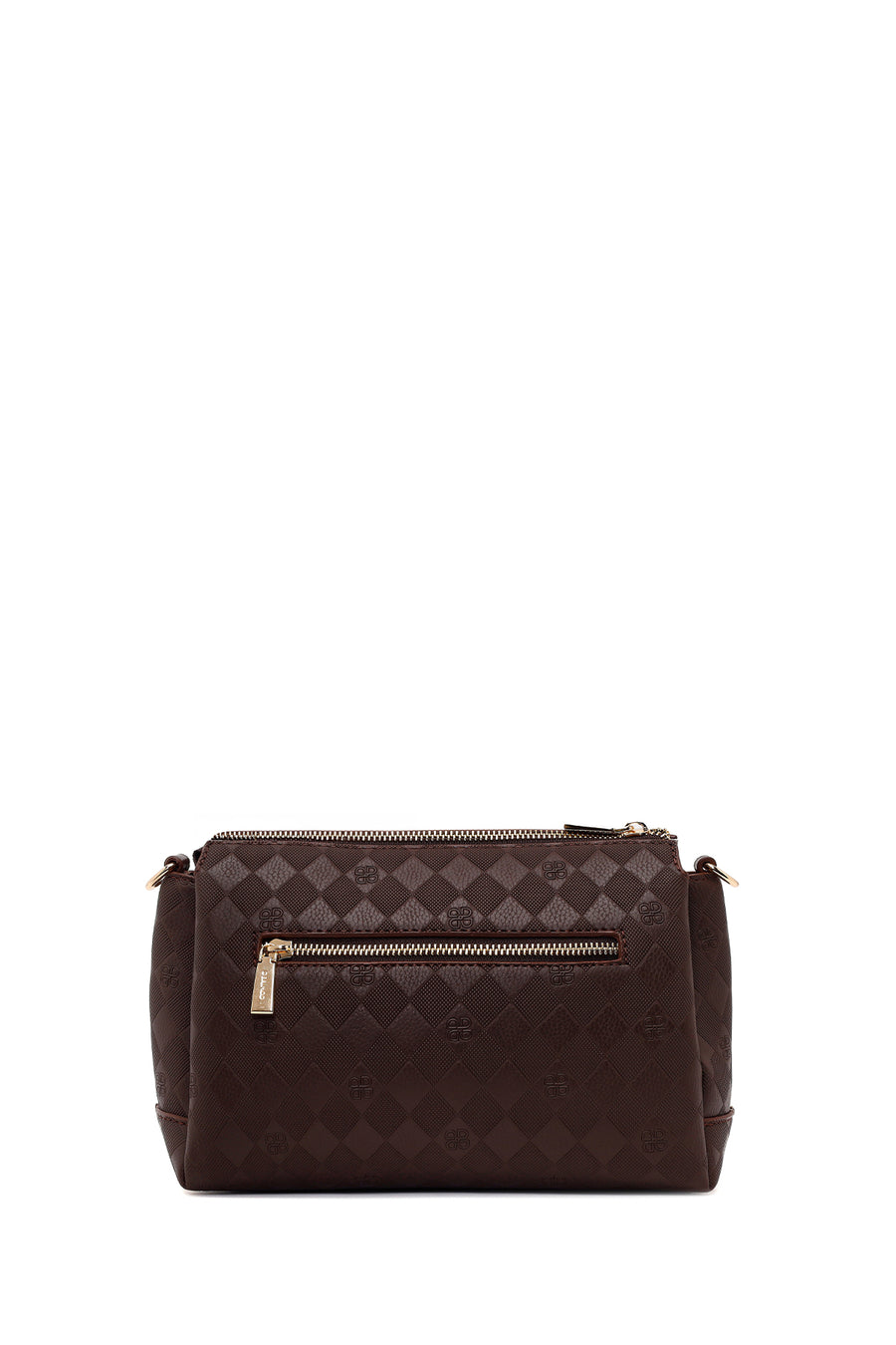 Woman Brown Printed Long-Strap Crossbody Bag