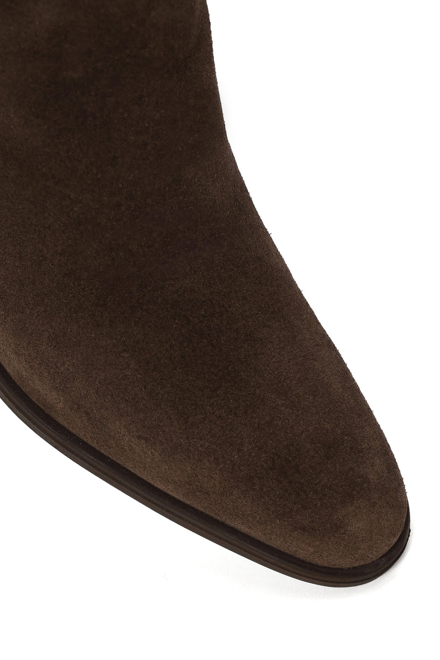 Woman Mink Zip Closure Thick-Heeled Suede Boots
