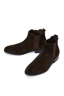 Men's Brown Suede Leather Chelsea Boots | Derimod