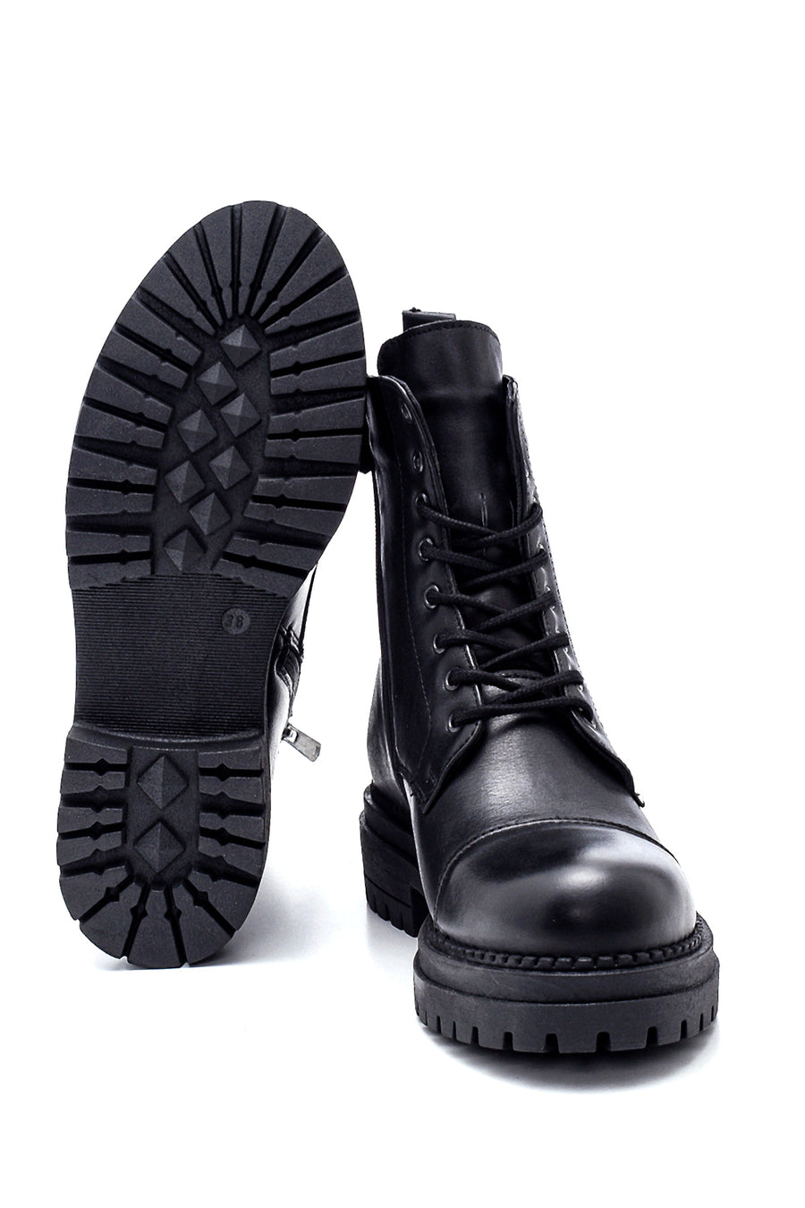 Women's Leather Zippered Boots