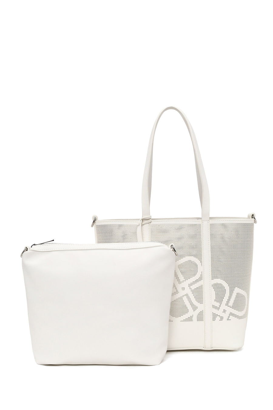 Woman Cream Long-Strap Printed Shoulder Bag