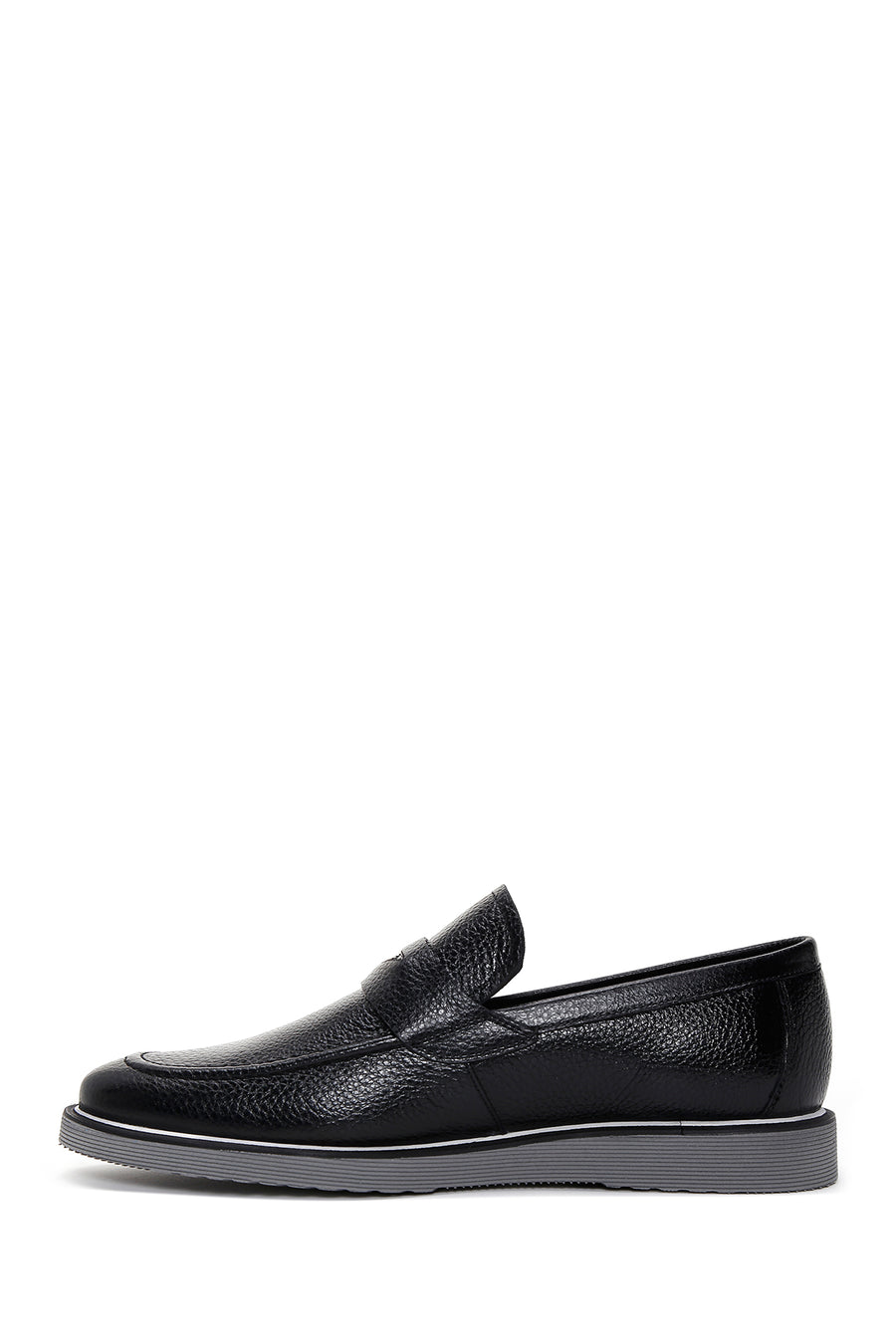 Men's Black Leather Casual Loafer