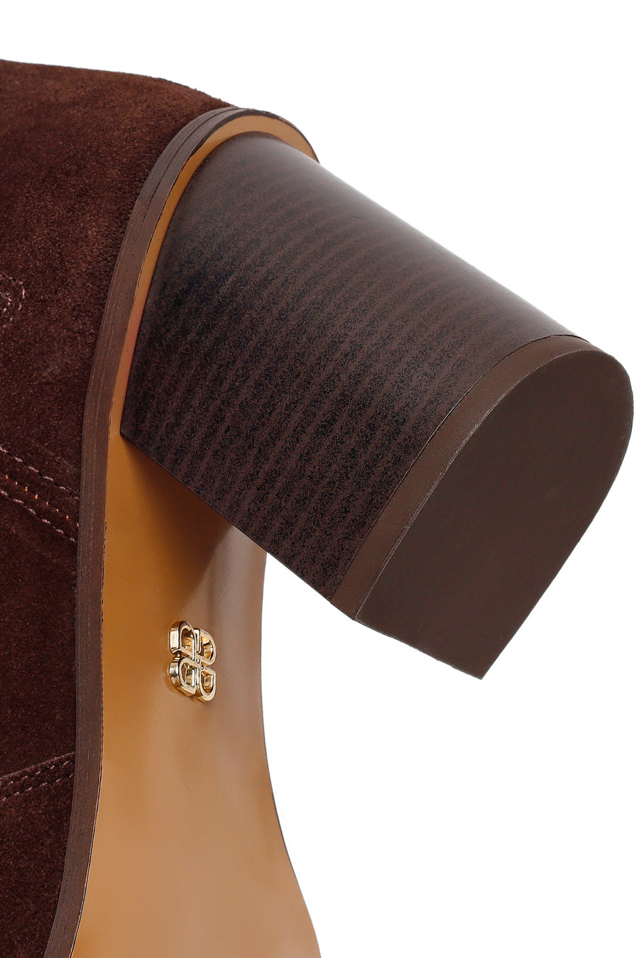 Woman Brown Chunky-Heeled Suede Cowboy Boots