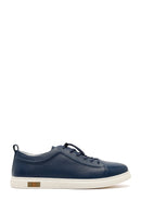 Erkek Lacivert Deri Sneaker | Derimod