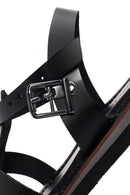 Women's Black Ankle Strap Leather Comfort Sandals | Derimod