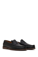 Male Black Leather Casual Loafer | Derimod