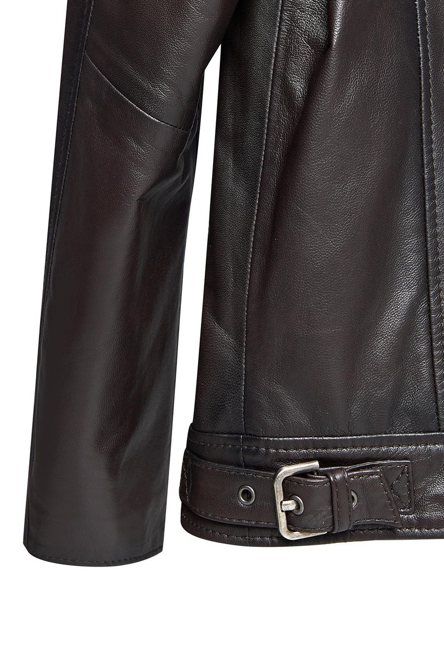 Lucas Men's Brown Mandarin Collar Leather Jacket