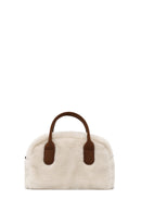 Woman Beige Long Strap Plush Teddy Shoulder Bag | Derimod
