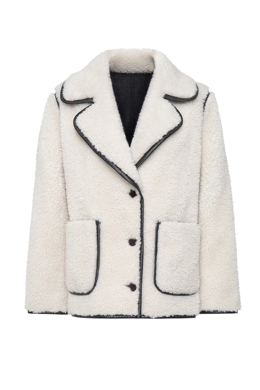 Valley Women's Beige Double Breasted Teddy Coat