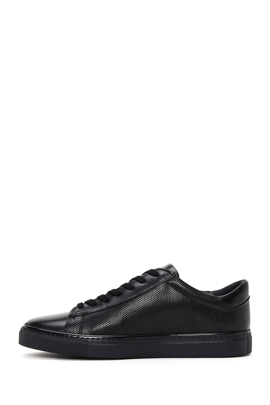 Men's Black Lace-up Leather Sneaker