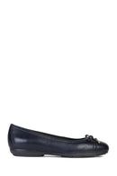 Geox Women's Navy Blue Annytah Leather Ballerinas | Derimod