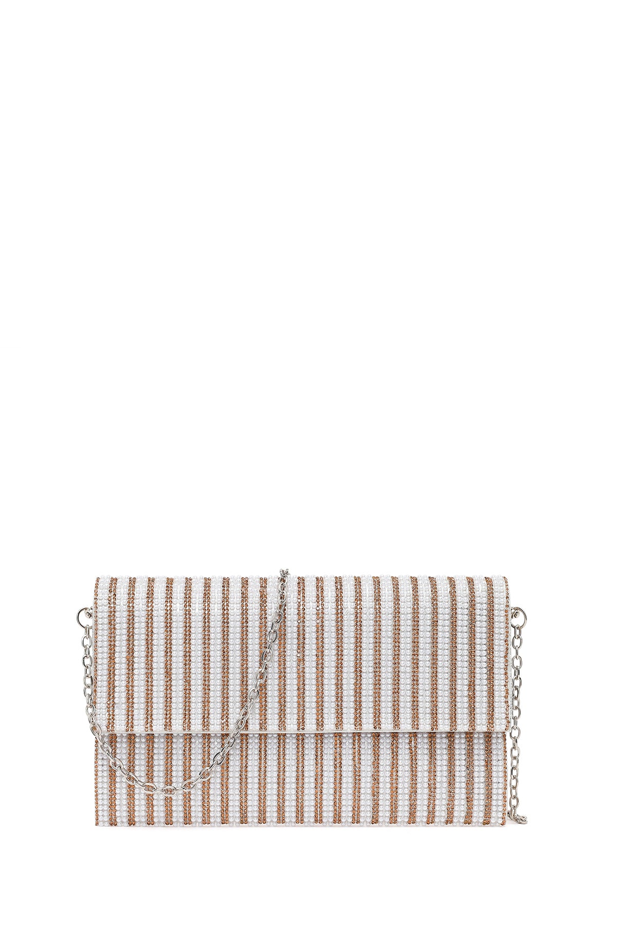 Woman Pink Chain Strap Rhinestone Evening Bag 26SBD2914TS | Derimod