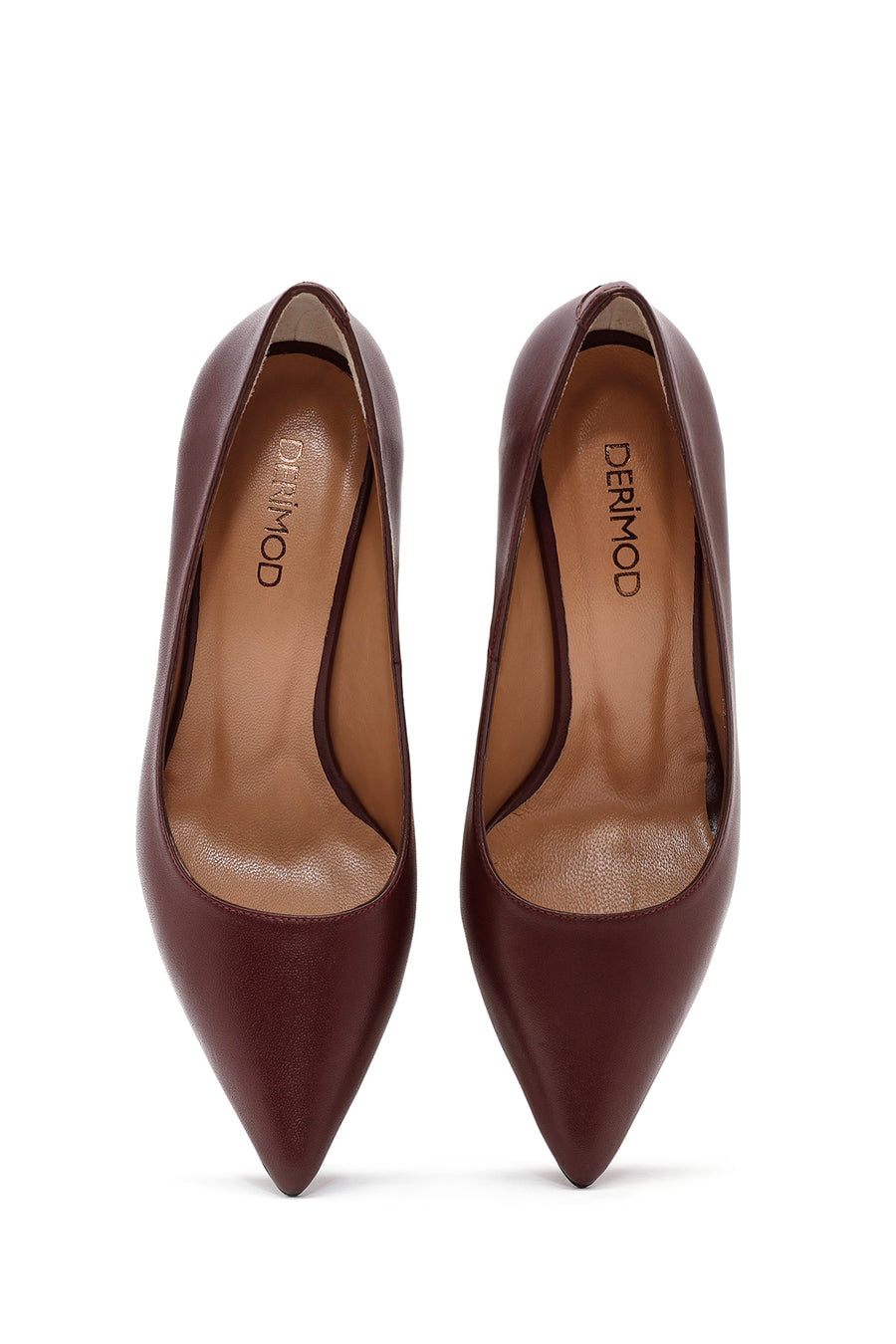 Kadın Bordo İnce Topuklu Deri Stiletto