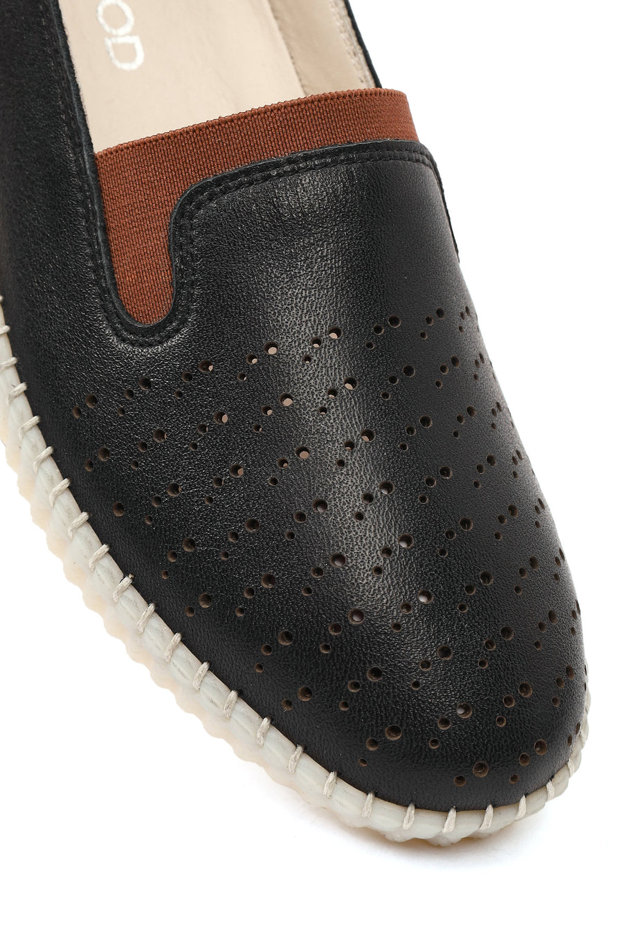 Woman Black Leather Comfort Shoes