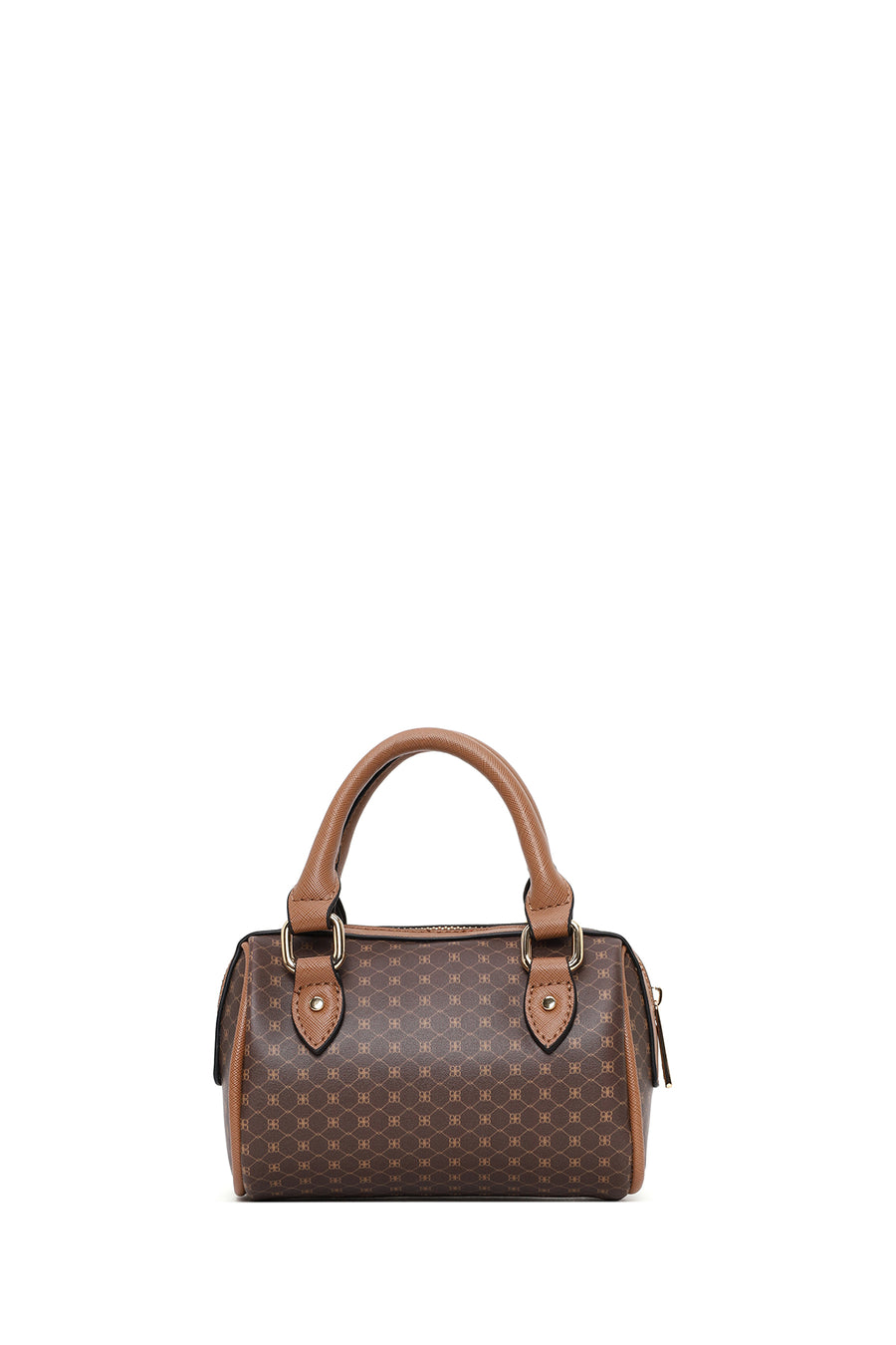 Woman Brown Long-Strap Printed Mini Crossbody Bag