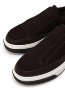 Erkek Kahverengi Kalın Tabanlı Nubuk Deri Sneaker | Derimod